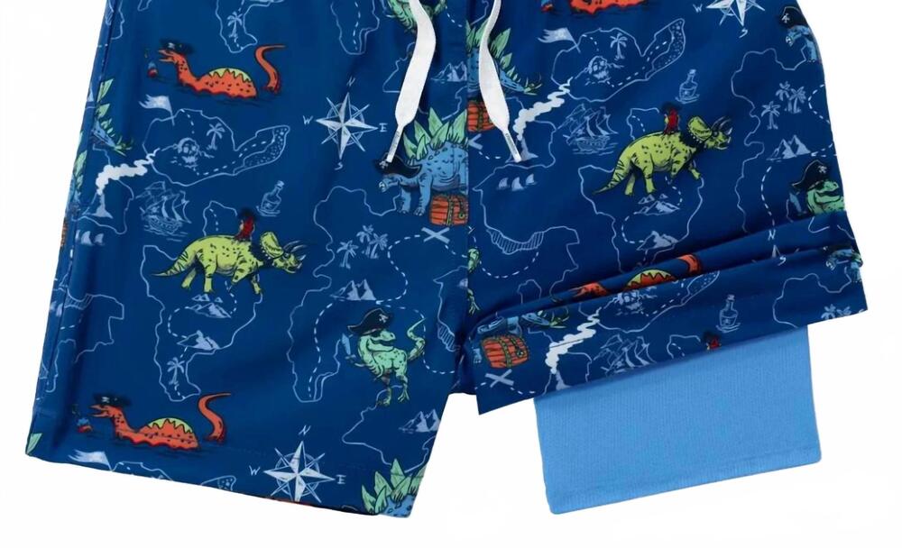 NEW CHUBBIES men's rex marks swim trunks in blue